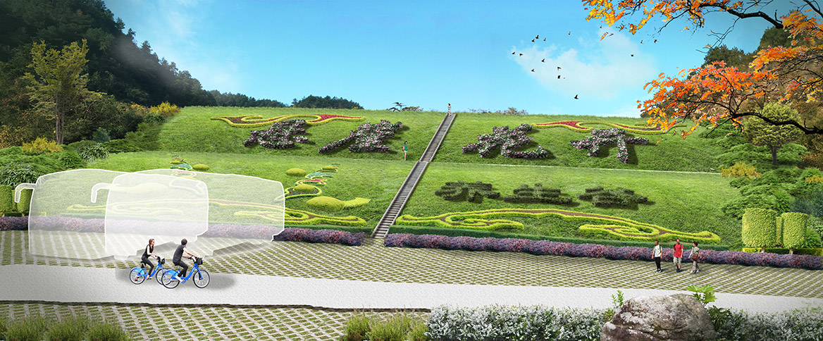 張家界懸崖花（huā）開（kāi）養生穀總體規劃設計（jì）改造後入口