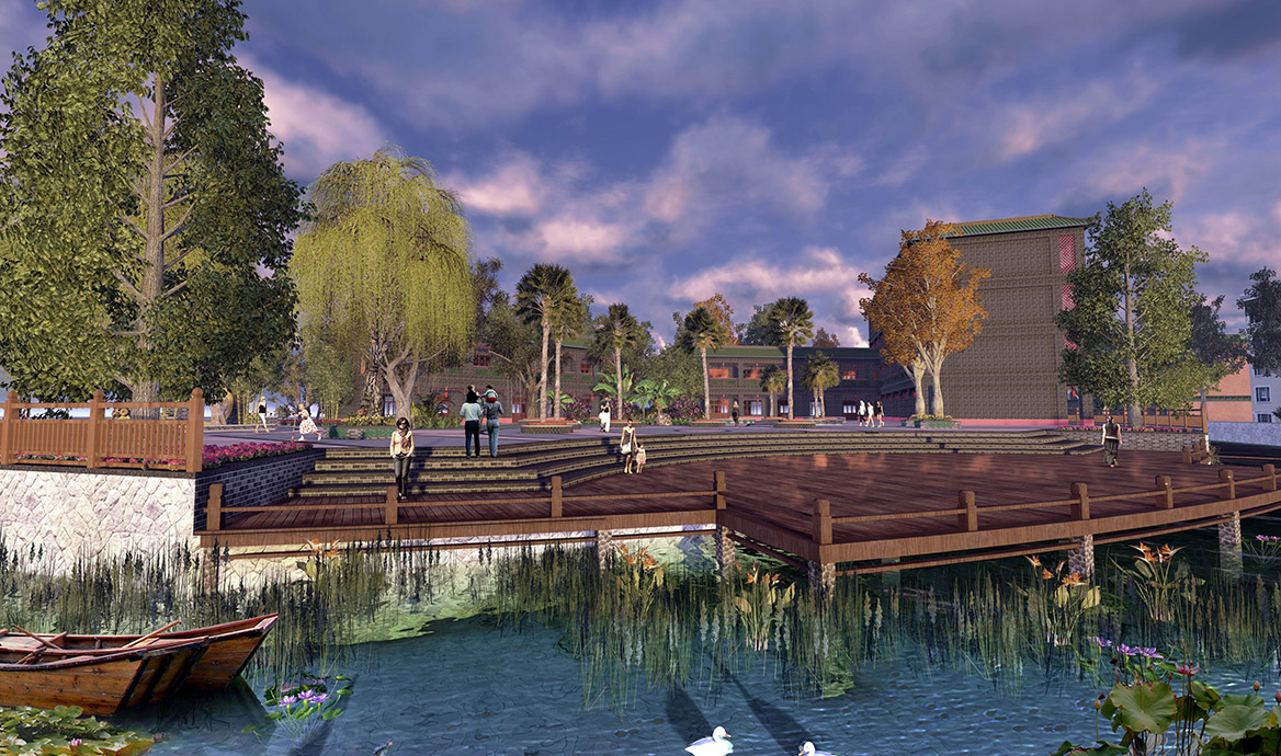 曲藝中心廣（guǎng）場親水舞（wǔ）台廣場效果圖