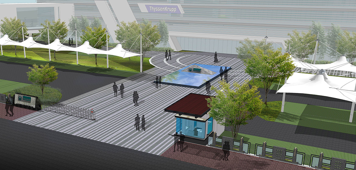 中山蒂森（sēn）電梯廠（chǎng）景觀規劃設計效果圖一