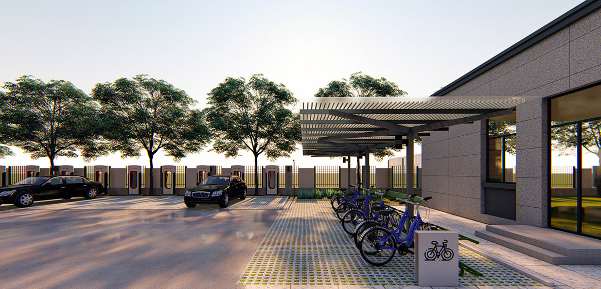 非機動車停放區效果圖