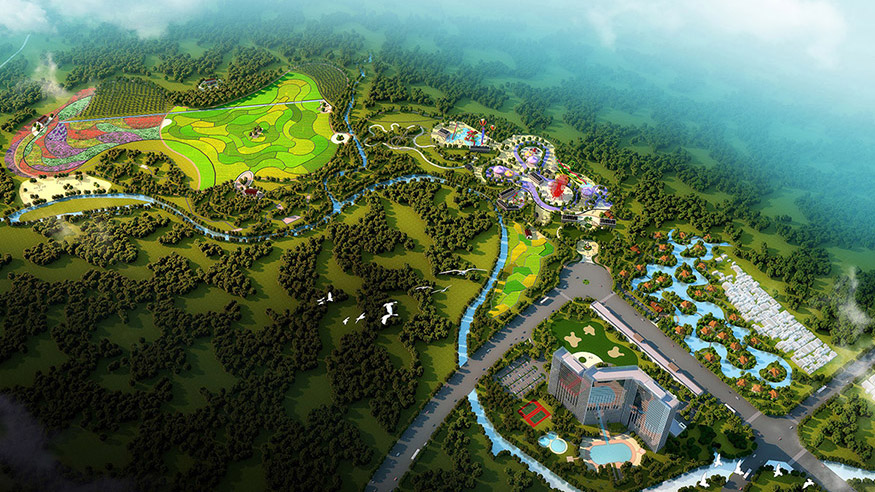 碧森旅遊（yóu）度假中（zhōng）心規劃設計總體（tǐ）鳥瞰圖